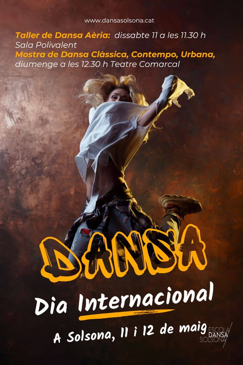 Ballarina en el cartell de l'escola, anunciant el dia internacional de la dansa a #Solsona #Solsonès